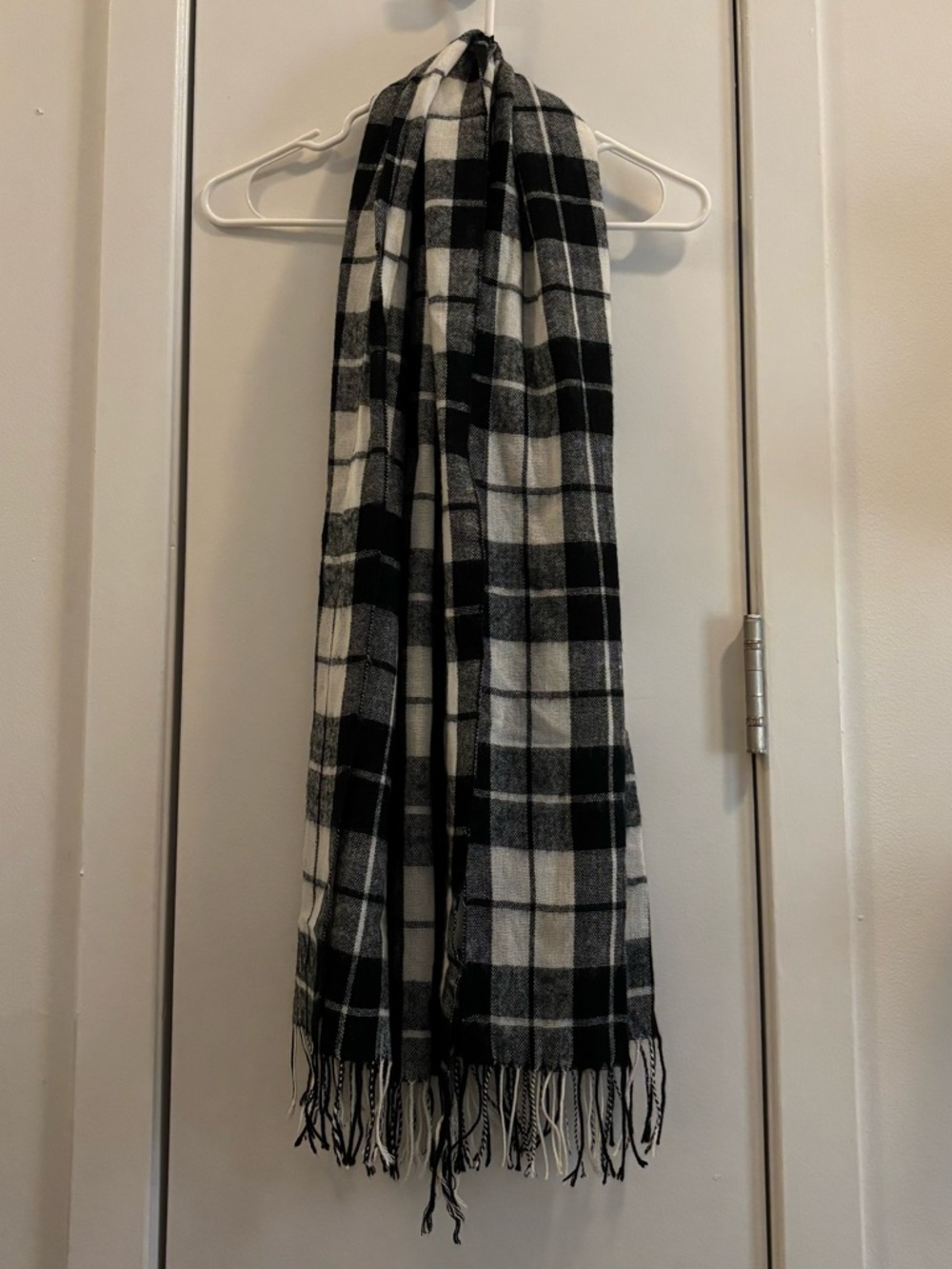 3/$8 Black And White Plaid Scarf